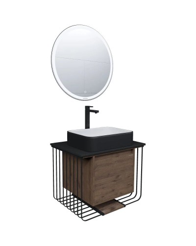 Комплект мебели дуб веллингтон/черный матовый 70 см Grossman Винтаж 107007 + GR-4043BW + 97070