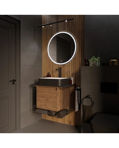 Комплект мебели дуб веллингтон/черный матовый 70 см Grossman Винтаж 107007 + GR-4043BW + 97070