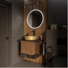 Комплект мебели дуб веллингтон/черный матовый 70 см Grossman Винтаж 107007 + GR-5010GG + 97070