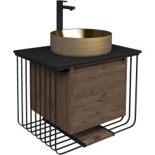 Комплект мебели дуб веллингтон/черный матовый 70 см Grossman Винтаж 107007 + GR-5010GG + 97070