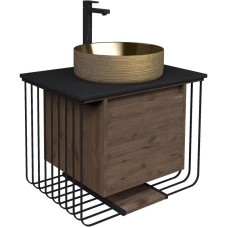 Комплект мебели дуб веллингтон/черный матовый 70 см Grossman Винтаж 107007 + GR-5010GG + 97070