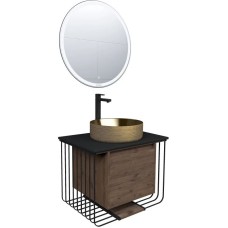 Комплект мебели дуб веллингтон/черный матовый 70 см Grossman Винтаж 107007 + GR-5010GG + 97070