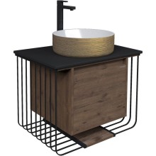 Комплект мебели дуб веллингтон/черный матовый 70 см Grossman Винтаж 107007 + GR-5010GW + 97070