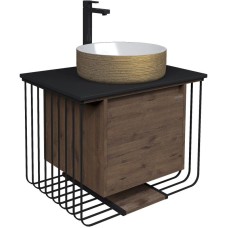 Комплект мебели дуб веллингтон/черный матовый 70 см Grossman Винтаж 107007 + GR-5010GW + 97070