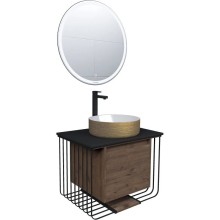 Комплект мебели дуб веллингтон/черный матовый 70 см Grossman Винтаж 107007 + GR-5010GW + 97070