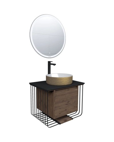 Комплект мебели дуб веллингтон/черный матовый 70 см Grossman Винтаж 107007 + GR-5010GW + 97070