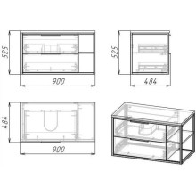 Комплект мебели шанико/черный 90 см Grossman Лофт 109002 + GR-3020 + 209001
