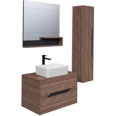 Комплект мебели дуб винтаж/графит 80 см Grossman Лайф 108015 + GR-3016 + 208008