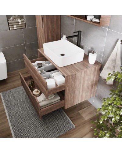 Комплект мебели дуб винтаж/графит 80 см Grossman Лайф 108015 + GR-3016 + 208008