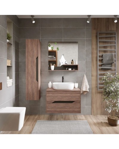 Комплект мебели дуб винтаж/графит 80 см Grossman Лайф 108015 + GR-3020 + 208008