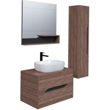 Комплект мебели дуб винтаж/графит 80 см Grossman Лайф 108015 + GR-3020 + 208008