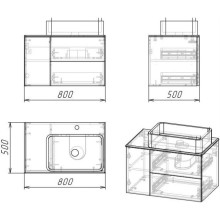 Комплект мебели дуб веллингтон/бриз матовый 80 см Grossman Альба 108012 + GR-3015 + 208005