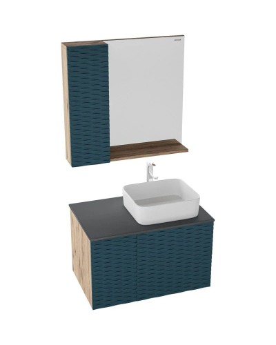 Комплект мебели дуб веллингтон/бриз матовый 80 см Grossman Альба 108012 + GR-3016 + 208005