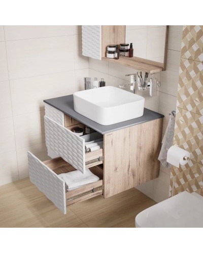 Комплект мебели дуб веллингтон/белый матовый 80 см Grossman Альба 108011 + GR-3016 + 208006