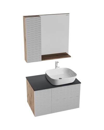 Комплект мебели дуб веллингтон/белый матовый 80 см Grossman Альба 108011 + GR-3020 + 208006