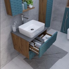 Комплект мебели дуб веллингтон/бриз матовый 65 см Grossman Альба 106502 + GR-3016 + 206502