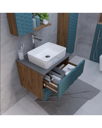 Комплект мебели дуб веллингтон/бриз матовый 65 см Grossman Альба 106502 + GR-3016 + 206502