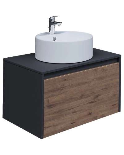 Комплект мебели дуб веллингтон/графит 70 см Grossman Смарт 107009 + GR-3012 + 207005