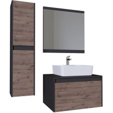 Комплект мебели дуб веллингтон/графит 70 см Grossman Смарт 107009 + GR-3017 + 207005