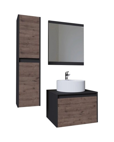 Комплект мебели дуб веллингтон/графит 60 см Grossman Смарт 106009 + GR-3012 + 206005