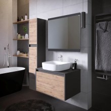 Комплект мебели дуб веллингтон/графит 70 см Grossman Смарт 107009 + GR-3028 + 207005