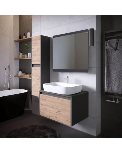 Комплект мебели дуб веллингтон/графит 70 см Grossman Смарт 107009 + GR-3027 + 207005