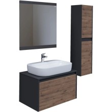 Комплект мебели дуб веллингтон/графит 70 см Grossman Смарт 107009 + GR-3027 + 207005