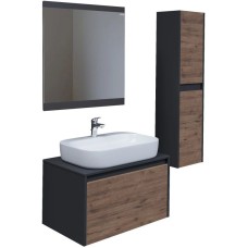 Комплект мебели дуб веллингтон/графит 70 см Grossman Смарт 107009 + GR-3027 + 207005