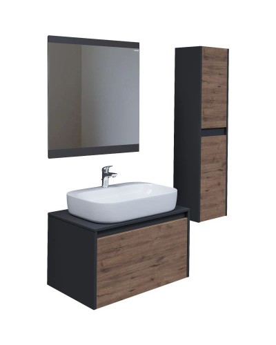 Комплект мебели дуб веллингтон/графит 70 см Grossman Смарт 107009 + GR-3027 + 207005