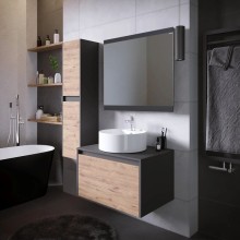 Комплект мебели дуб веллингтон/графит 70 см Grossman Смарт 107009 + GR-3012 + 207005