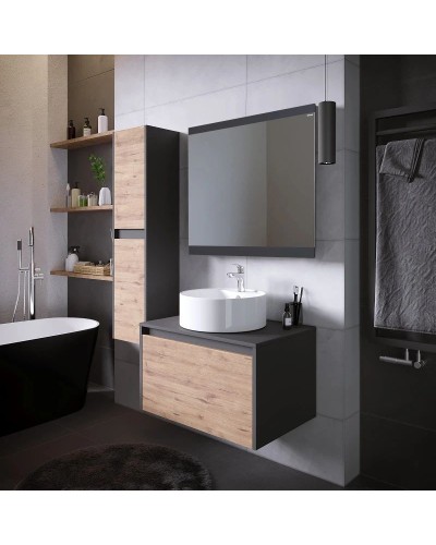 Комплект мебели дуб веллингтон/графит 70 см Grossman Смарт 107009 + GR-3012 + 207005