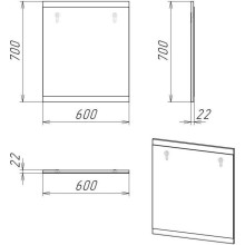 Комплект мебели дуб веллингтон/графит 60 см Grossman Смарт 106009 + GR-3017 + 206005