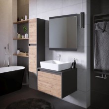 Комплект мебели дуб веллингтон/графит 60 см Grossman Смарт 106009 + GR-3017 + 206005