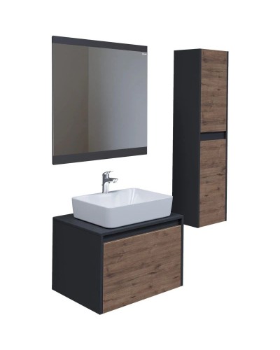 Комплект мебели дуб веллингтон/графит 60 см Grossman Смарт 106009 + GR-3017 + 206005