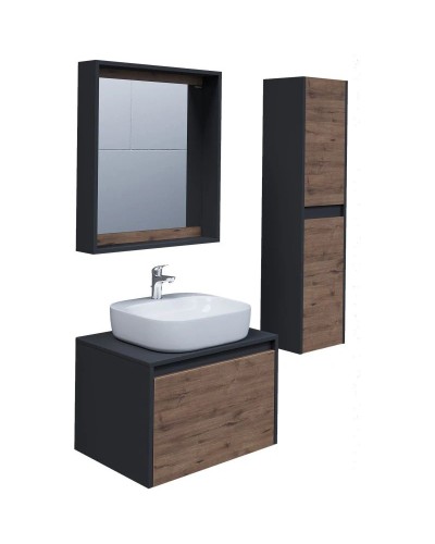 Комплект мебели дуб веллингтон/графит 60 см Grossman Смарт 106009 + GR-3028 + 206007