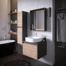 Комплект мебели дуб веллингтон/графит 60 см Grossman Смарт 106009 + GR-3028 + 206007