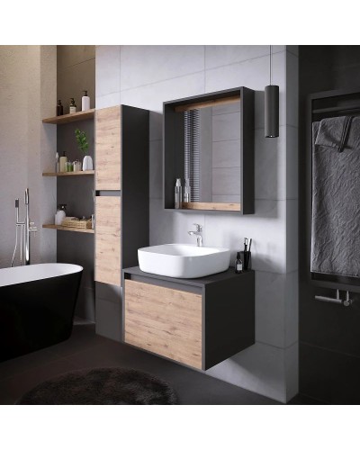 Комплект мебели дуб веллингтон/графит 60 см Grossman Смарт 106009 + GR-3028 + 206007