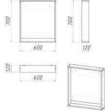Комплект мебели дуб веллингтон/графит 60 см Grossman Смарт 106009 + GR-3028 + 206007