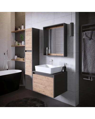 Комплект мебели дуб веллингтон/графит 60 см Grossman Смарт 106009 + GR-3017 + 206007