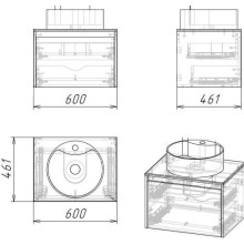 Комплект мебели дуб веллингтон/графит 60 см Grossman Смарт 106009 + GR-3017 + 206007