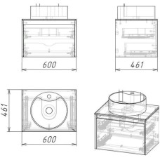 Комплект мебели дуб веллингтон/графит 60 см Grossman Смарт 106009 + GR-3017 + 206007