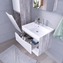 Комплект мебели бетон пайн/белый глянец 80,2 см Grossman Талис 108014 + 4627173210188 + 208009