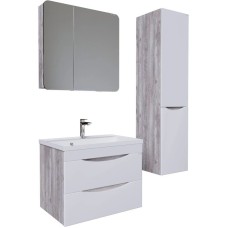 Комплект мебели бетон пайн/белый глянец 70,1 см Grossman Талис 107011 + 4627173210171 + 207006