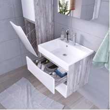 Комплект мебели бетон пайн/белый глянец 70,1 см Grossman Талис 107011 + 4627173210171 + 207006