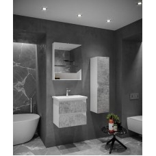 Комплект мебели бетон/белый глянец 61 см Grossman Инлайн 106004 + 16413 + 206002