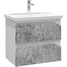 Комплект мебели бетон/белый глянец 61 см Grossman Инлайн 106004 + 16413 + 206002