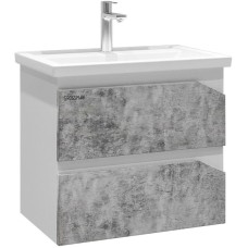Комплект мебели бетон/белый глянец 61 см Grossman Инлайн 106004 + 16413 + 206002