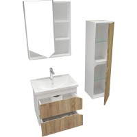 Комплект мебели дуб сонома/белый глянец 61 см Grossman Инлайн 106003 + 16413 + 206002