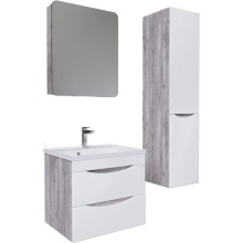 Комплект мебели бетон пайн/белый глянец 60,3 см Grossman Талис 106010 + 4627173210164 + 206006