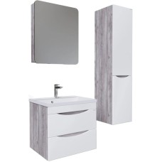 Комплект мебели бетон пайн/белый глянец 60,3 см Grossman Талис 106010 + 4627173210164 + 206006